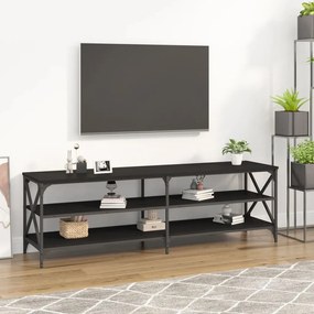 Comoda TV, negru, 160x40x50 cm, lemn prelucrat