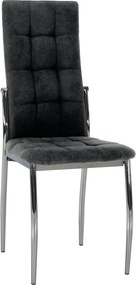 Scaun ADORA NEW 2, gri inchis/crom, stofa clasica/metal, 46x57x99 cm