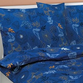 Bellatex Lenjerie de pat din crep Louka albastruînchis, 140 x 200 cm, 70 x 90 cm