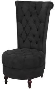 243182 vidaXL Fotoliu cu spătar înalt, negru, material textil