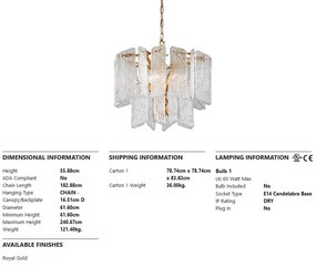Candelabru LUX design deosebit PIEMONTE lucrat manual, cu 4 surse de lumina