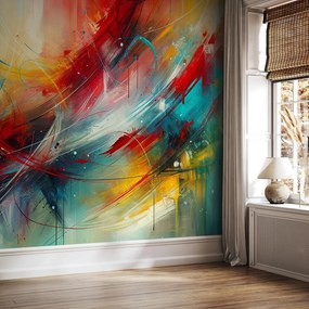 Fototapet - Abstracție cu roșu (147x102 cm)