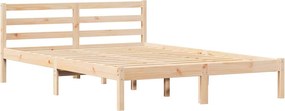 vidaXL Cadru de pat Maro 225,5 x 165,5 x 69,5 cm Lemn de pin masiv