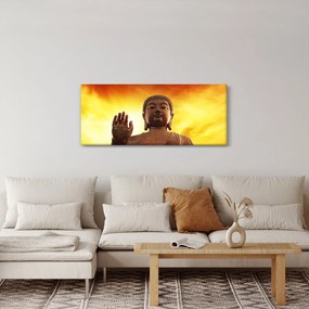 Tablou - Buddha cu fundal roșu și galben (120x50 cm)