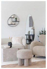 Taburet gri deschis cu tapițerie din țesătură bouclé Perth – House Nordic