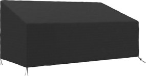 Outsunny Husă pentru canapea exterior impermeabilă 3 locuri, husă banc grădină Țesătură Oxford 600D, 218 x 111 x 63/101 cm, negru | Aosom Romania