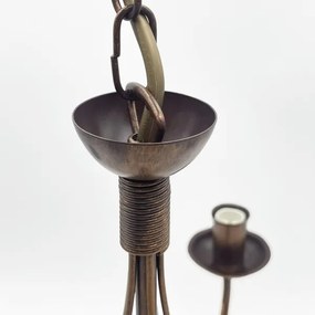 Candelabru ANTON cu lanț, 5 x E14 / 15W / 230V, bronz