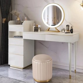 Masa de toaleta pentru machiaj in stil Art Nouveau Culoare - Alb DEPRIMO 34162