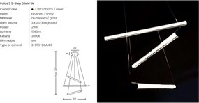 Lustra LED design modern Palos 3 3-Step DIMM Bk