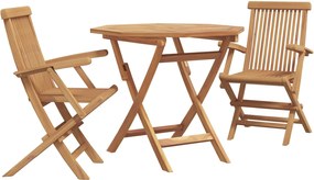 vidaXL Set de masă pentru grădină 3 pcs Maro Lemn Solid de Acacia