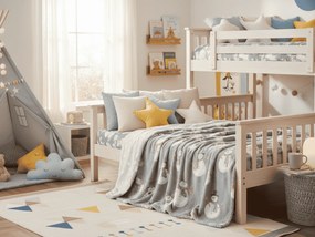 Patura pufoasa de Craciun luminata SNOW BUDDY, gri Dimensiune: 150 x 200 cm