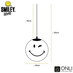 ONLI - Lustră suspendată pentru copii SMILEY 1xE27/15W/230V, albă