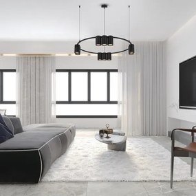 Lustră pe cablu GENESIS 10xGU10/8W/230V negru