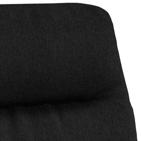 Scaun de relaxare cu taburet, negru, textil Negru