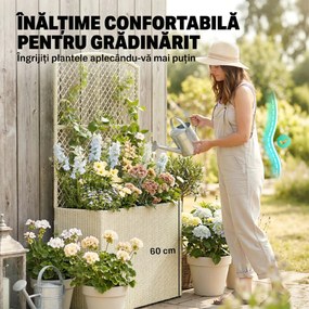 Outsunny Jardinieră cu spalier, ghiveci din poliratan | Aosom Romania