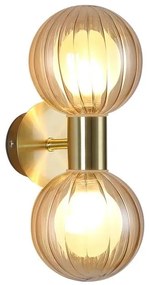 Aplica baie Protectie IP44 metal alama, sticla champagne Luminsphere 2Lt