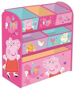 Organizator jucarii cu cadru din lemn Peppa Pig