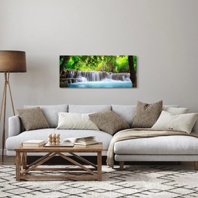 Tablou - Cascadă, albastru (120x50 cm)