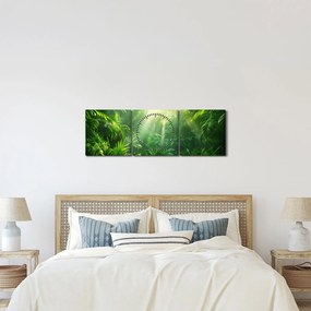 Tablou - Pădurea tropicală (cu ceas) (90x30 cm)