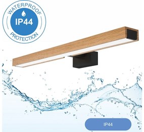 Aplică LED pentru oglindă de baie Brilagi WOODY MIRROR LED/12W/230V IP44 stejar/negru