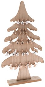 Calendar de Advent din lemn, copac maro, 26,5 x47,2 cm