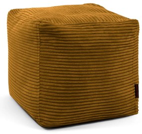 Fotoliu bean bag galben muștar cu tapițerie din catifea reiată Up! MooG – SLOWDOWN