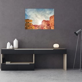 Tablou pe sticlă unui indicator cu inscripție (70x50 cm)