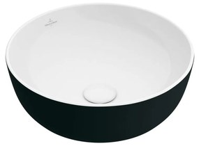 Lavoar pe blat Villeroy&Boch Artis Coal Black rotund negru - alb 43 cm