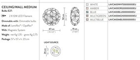 Aplica perete sau tavan design unicat realizata manual La Vie Medium Amber