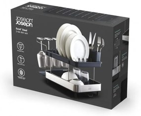 Uscator de vase Joseph Joseph 851647, 2 nivele, Otel inoxidabil, Gri
