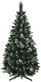 Brad de Crăciun cu conuri de pin și cristale 180 cm