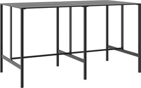 vidaXL Masă de bar, negru, 200x100x110 cm, oțel vopsit electrostatic