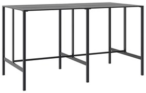 3301419 vidaXL Masă de bar, negru, 200x100x110 cm, oțel vopsit electrostatic