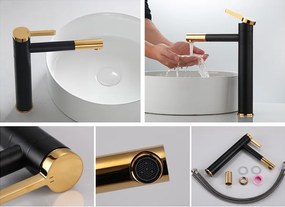 Baterie Smart negru mat gold inalta – H 29,5 cm