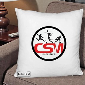 Perna Personalizata CSM Sighetu Marmatiei Sport, 40x40 cm, Alb Pufos, Husa Detasabila, Perna Inclusa, BEKZ®
