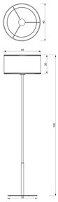 Lampadar LOFT SHADE 1xE27/60W/230V alb/auriu