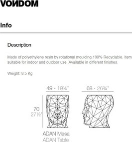 Masa exterior/interior design decorativ ADAN STOOL, lucios