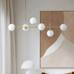 Lustra suspendata Gold, Elit's 6 globuri Albe