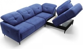 Canapea pe partea dreaptă modular cu funcția de dormit Sandra - albastru marin Aston KR 10420