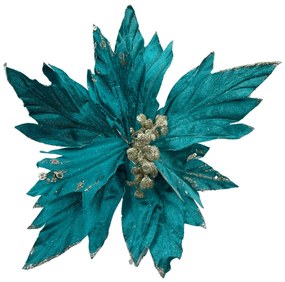 Ornament brad Craciunita Bella 25cm, Albastru verzui