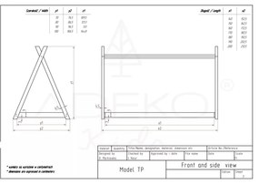 Pat din lemn de pin, în formă de căsuță Adeko Mila TP, 90 x 200 cm
