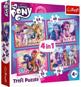 PUZZLE TREFL 4IN1 MY LITTLE PONY - PONEII COLORATI