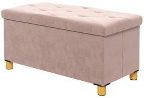 HOMCOM Banc de depozitare capat de pat pliabil volum 67 L capacitate de incarcare 120 kg cu capac 76L x 38l x 38H cm roz | Aosom Romania