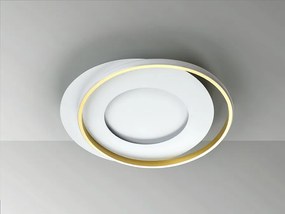 Lustra LED aplicata design modern circular Limbos alb/auriu