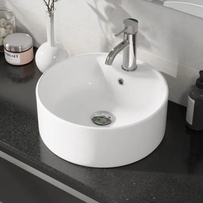 BATH DELUXE 06-038-09-11-00 - Lavoar de blat VIKEDAL Ø 38 cm, ceramică/alb