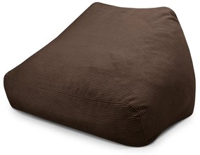 Fotoliu bean bag maro închis cu tapițerie din catifea reiată Sofa Snug – SLOWDOWN