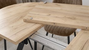 Mazzoni Masă ovală extensibilă ALMO Stejar Craft Auriu / picioare negre