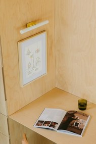 Aplica LED oglinda, tablou IP44 CALMA galben/opal 30cm