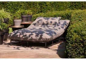 Șezlong de grădină gri închis din metal/capitonat Emma – Hartman