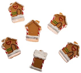 Set de decorațiuni de Crăciun „Căsuță”, 6 bucăți, poliresină